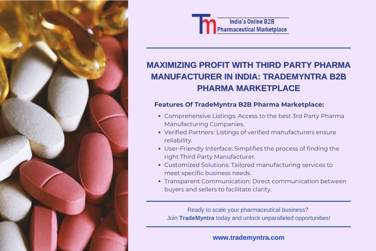 Maximizing Profit With Third Party Pharma Manufacturer In India: TradeMyntra B2B Pharma Marketplace